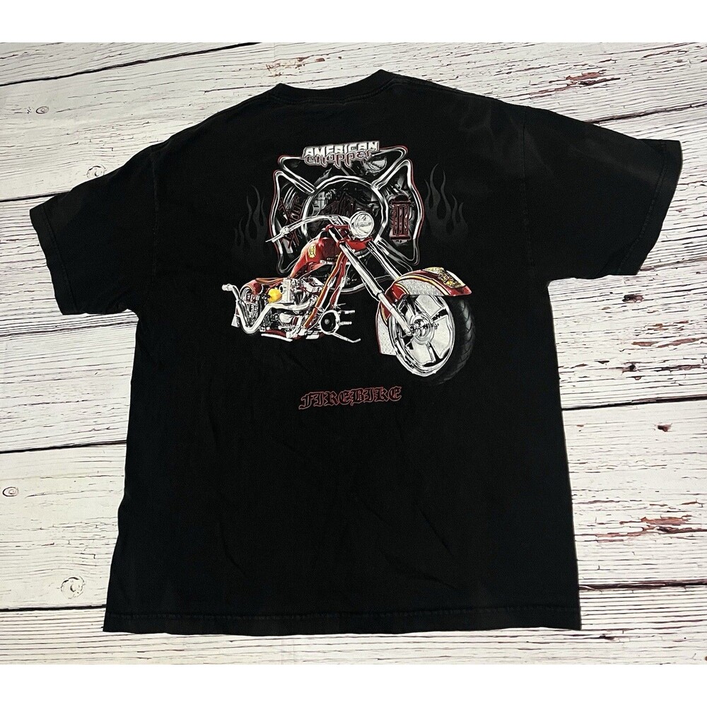 American Chopper Shirt Mens Large Y2K Biker Motorcycle 2003 Firebike Graphic VTG